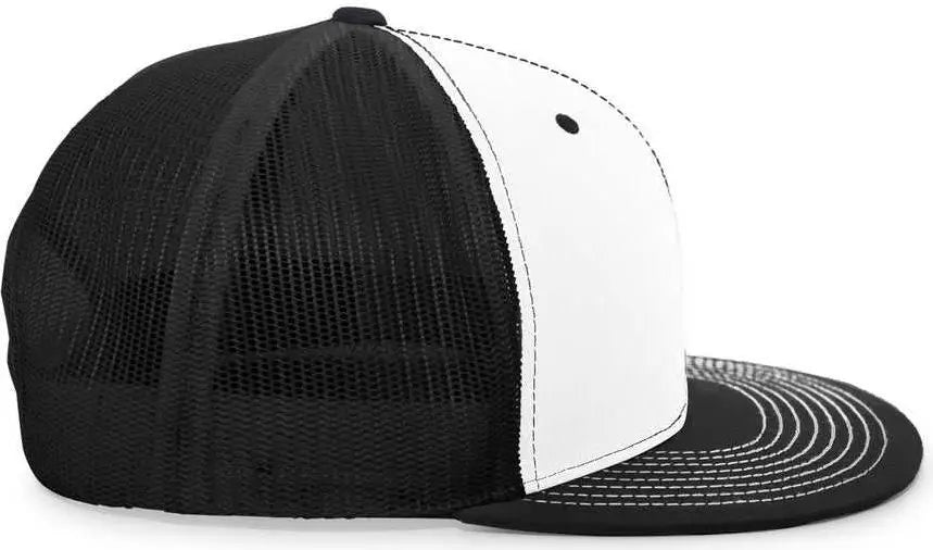Pacific Headwear 4d3 D-series Trucker Snapback Cap - White Black - 7’’ - 7 7/8’’