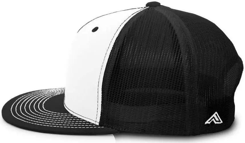 Pacific Headwear 4d3 D-series Trucker Snapback Cap - White Black - 7’’ - 7 7/8’’