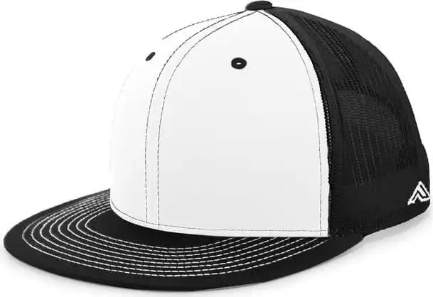 Pacific Headwear 4d3 D-series Trucker Snapback Cap - White Black - 7’’ - 7 7/8’’