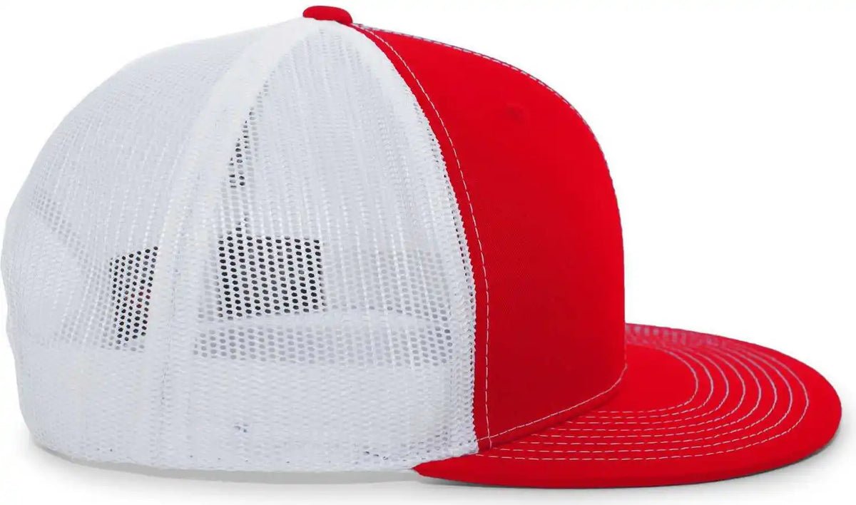 Pacific Headwear 4d3 Trucker D-series Snapback Cap - Red White - 7’’ - 7 7/8’’