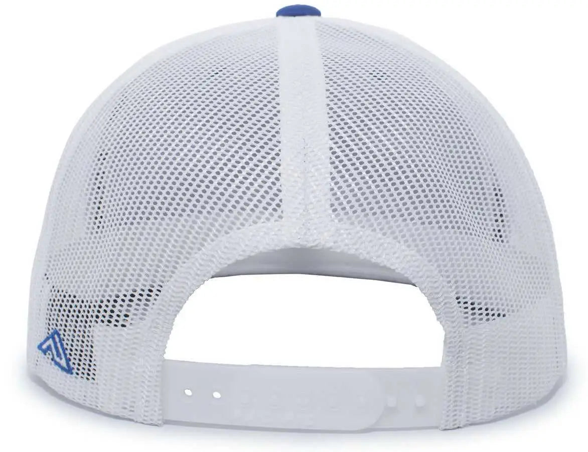 Pacific Headwear 4d3 Trucker D-series Snapback Cap - Royal White