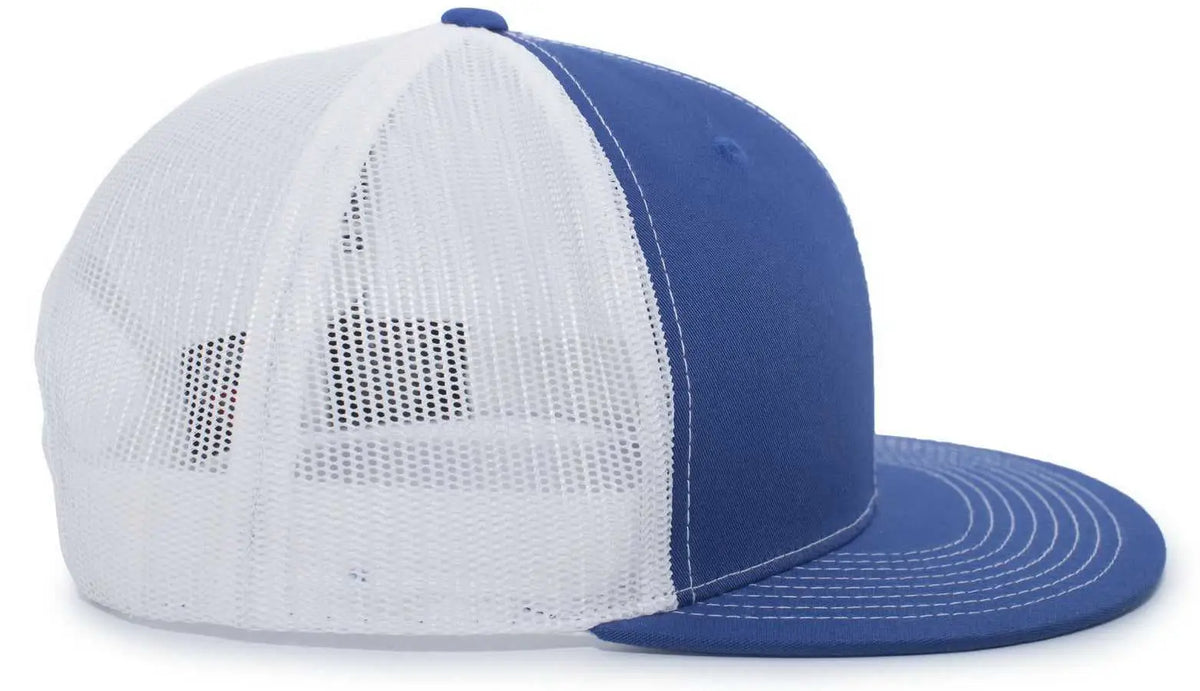 Pacific Headwear 4d3 Trucker D-series Snapback Cap - Royal White