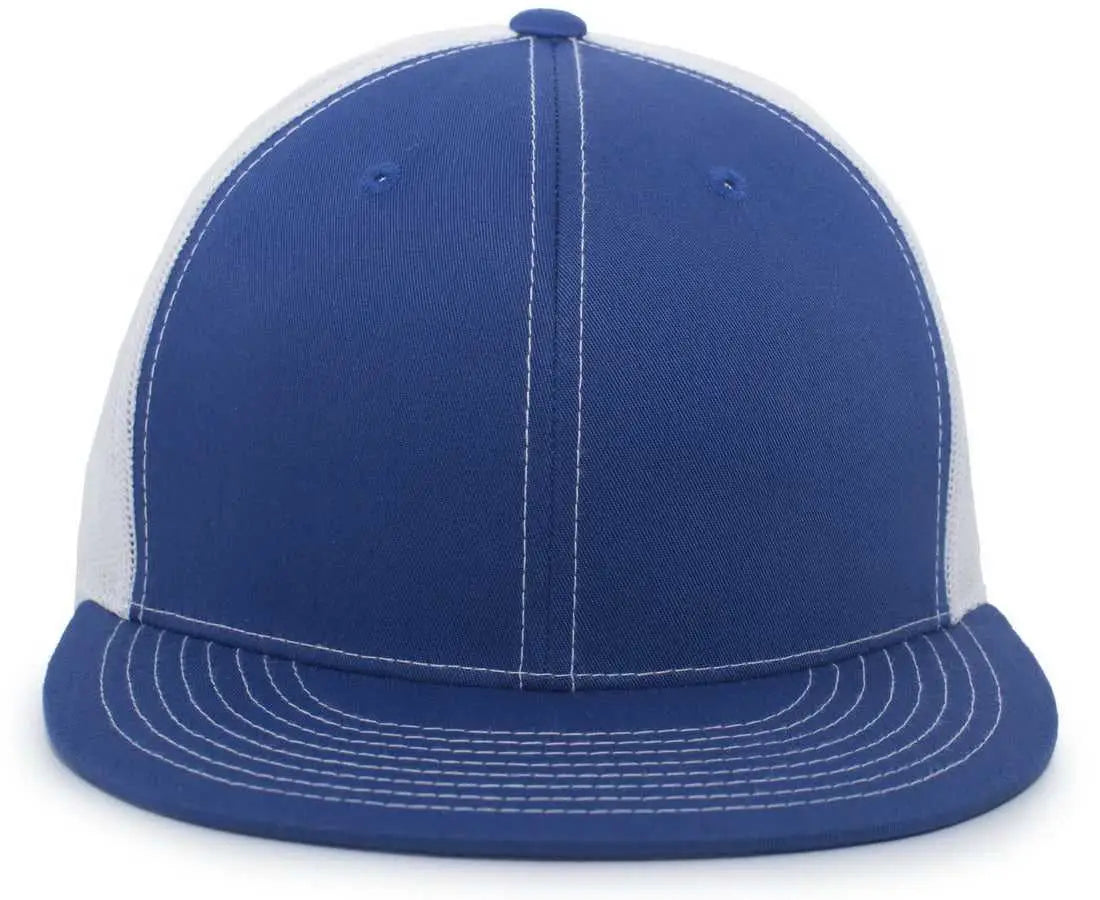 Pacific Headwear 4d3 Trucker D-series Snapback Cap - Royal White
