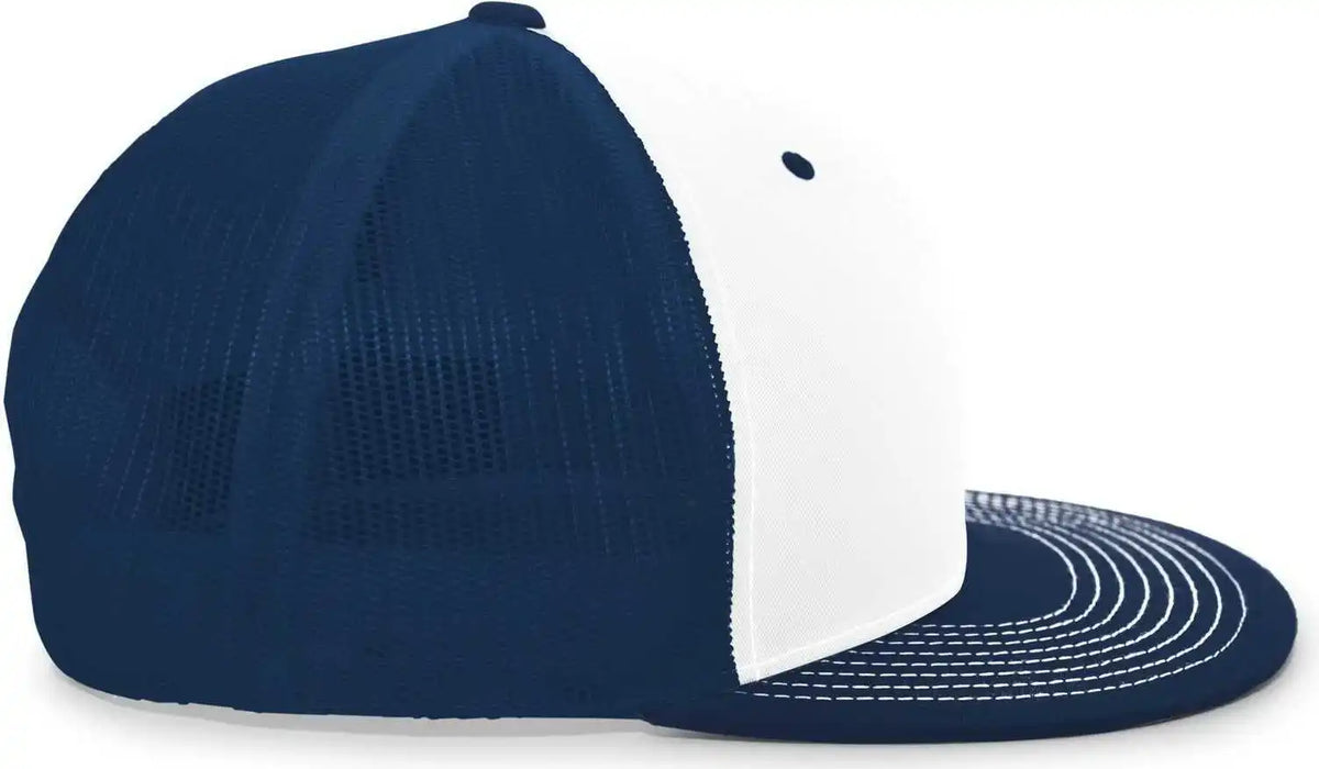 Pacific Headwear 4d3 Trucker D-series Snapback Cap - White Navy - 7’’ - 7 7/8’’