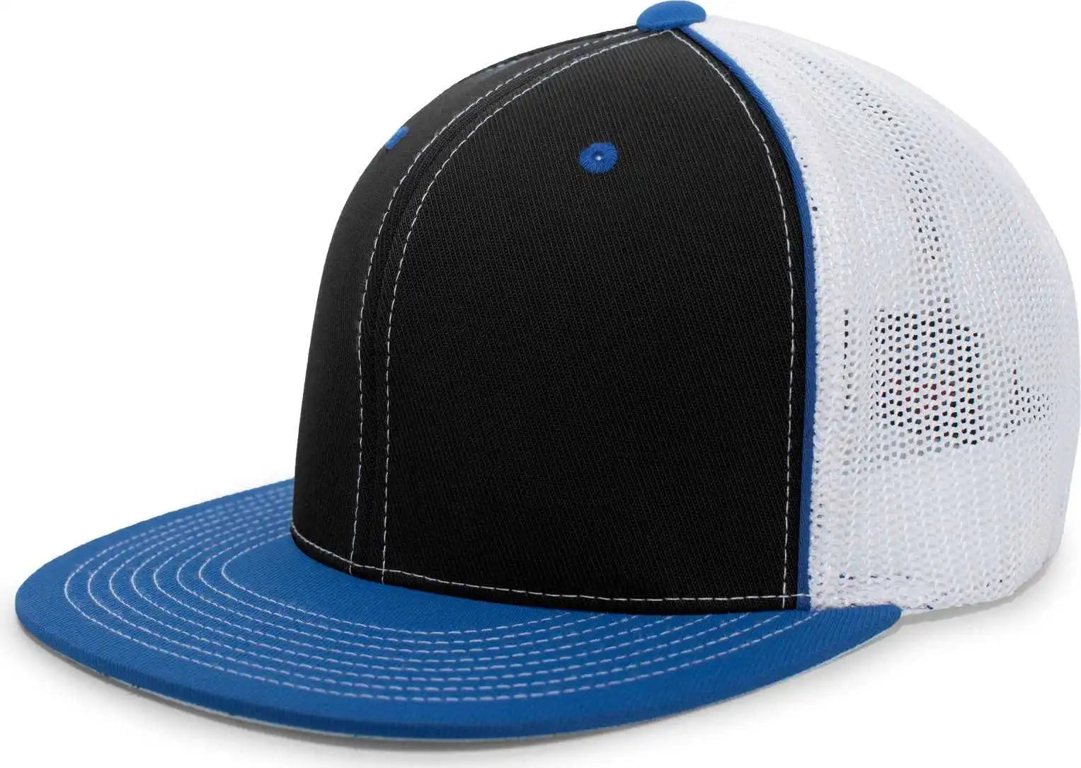 Pacific Headwear 4d5 D-series Trucker Flexfit Cap - Black Royal - 6 3/8’’ - 7/8’’