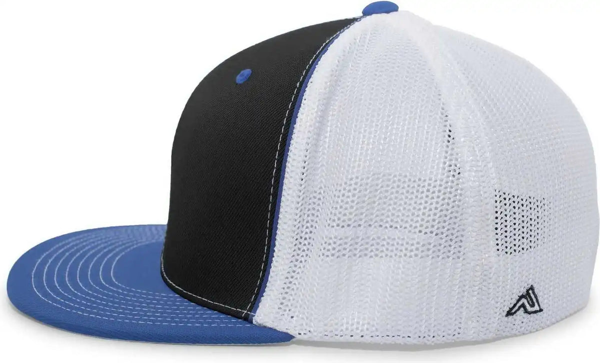 Pacific Headwear 4d5 D-series Trucker Flexfit Cap - Black Royal