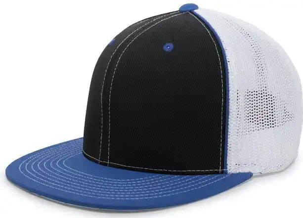 Pacific Headwear 4d5 D-series Trucker Flexfit Cap - Black Royal - 6 3/8’’ - 7/8’’