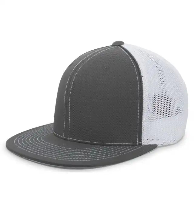 Pacific Headwear 4d5 d Series Trucker Flexfit Cap Graphite White