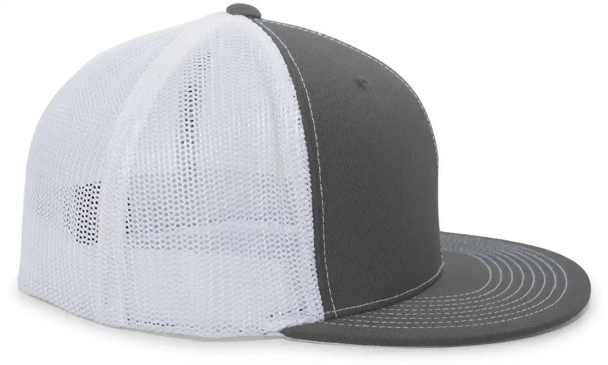 Pacific Headwear 4d5 d Series Trucker Flexfit Cap Graphite White