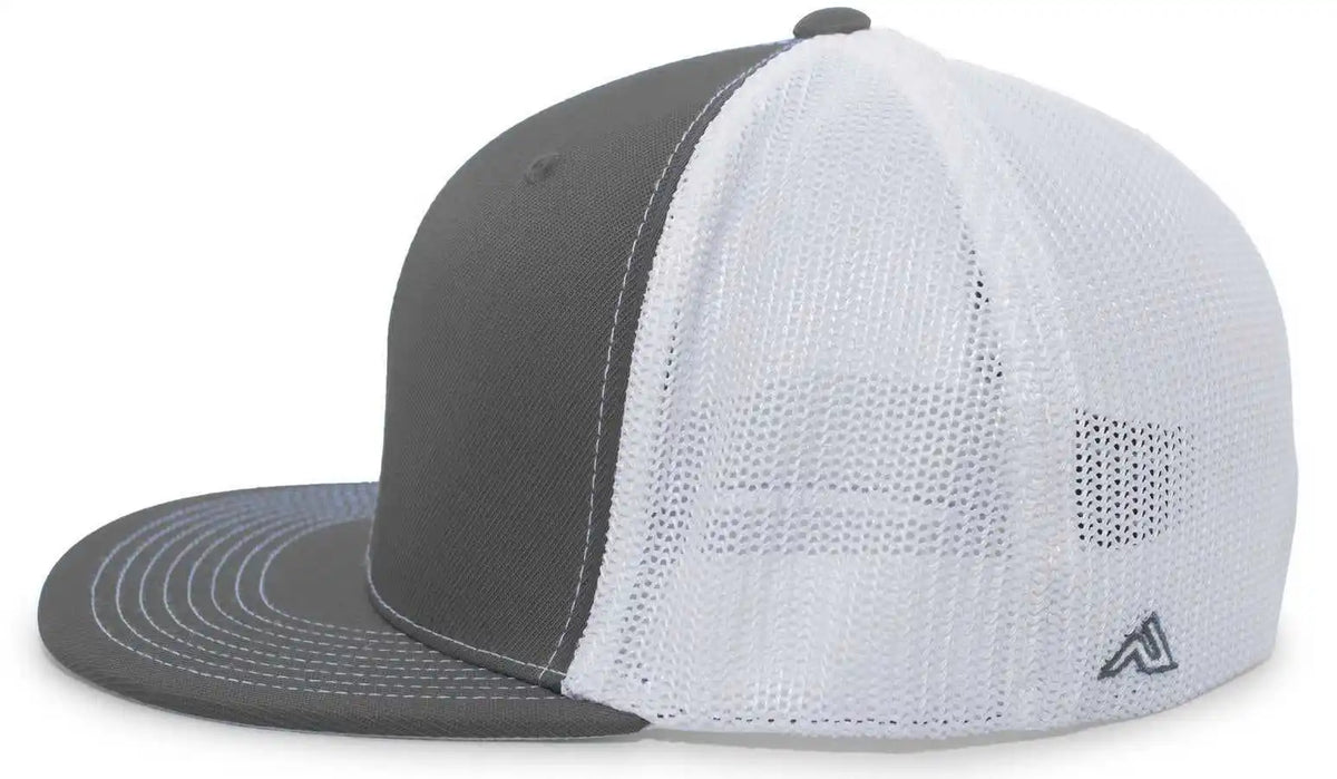Pacific Headwear 4d5 d Series Trucker Flexfit Cap Graphite White