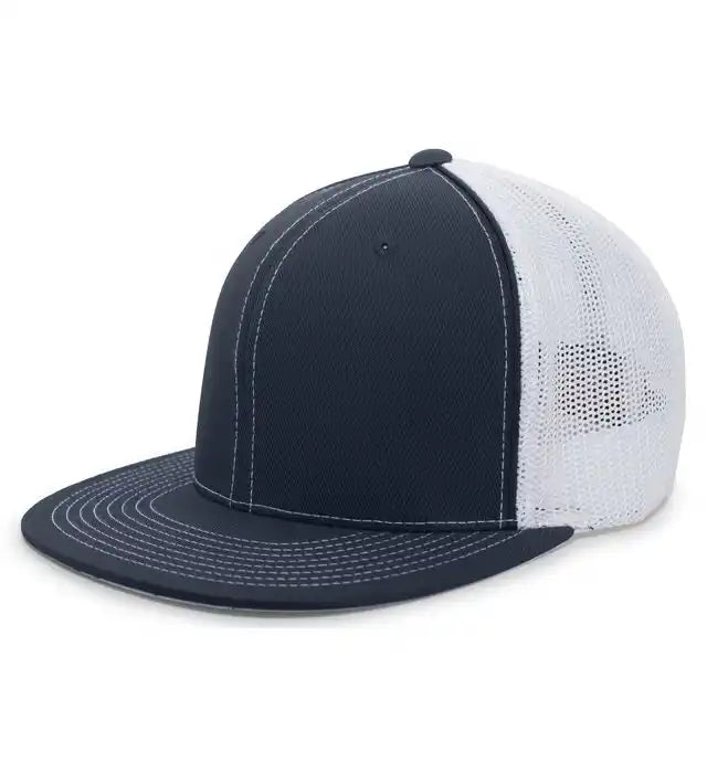 Pacific Headwear 4d5 D-series Trucker Flexfit Cap - Navy White
