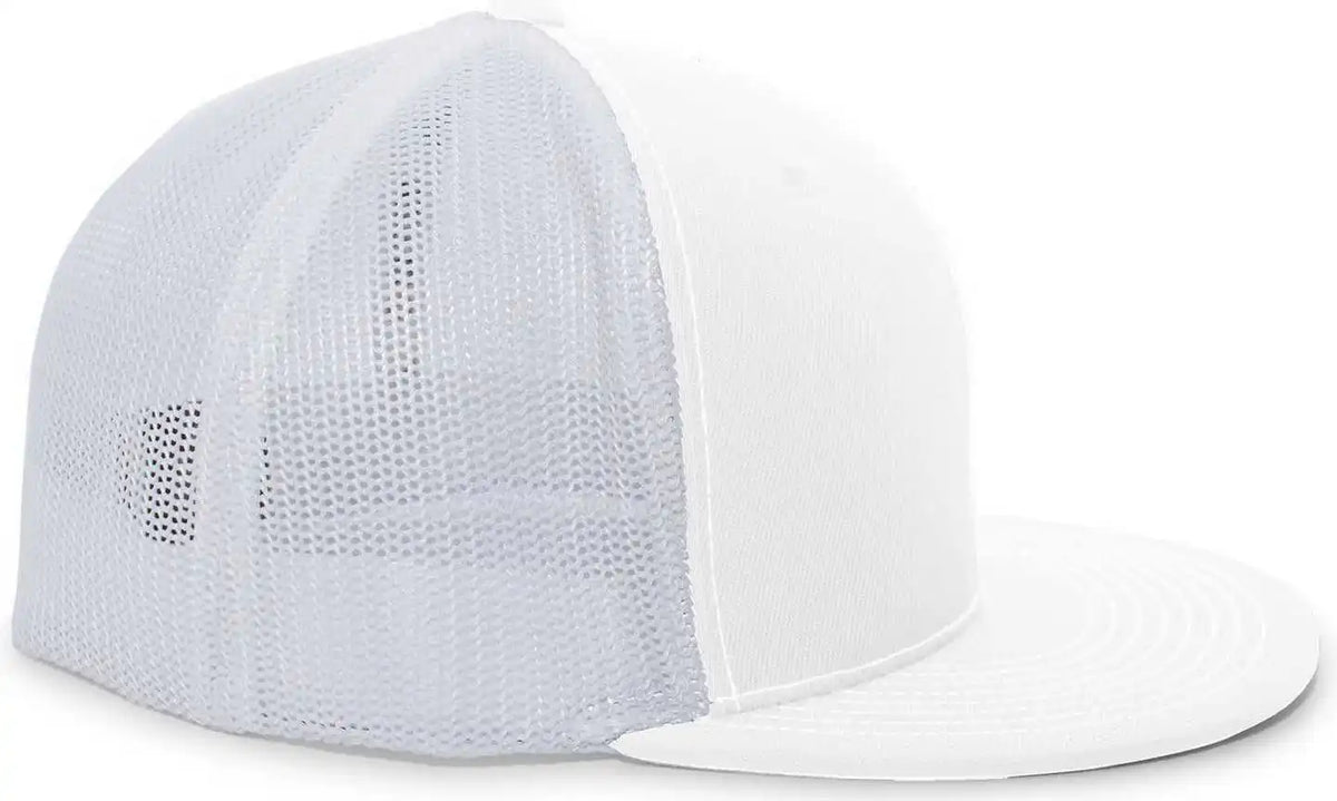 Pacific Headwear 4d5 d Series Trucker Flexfit Cap White