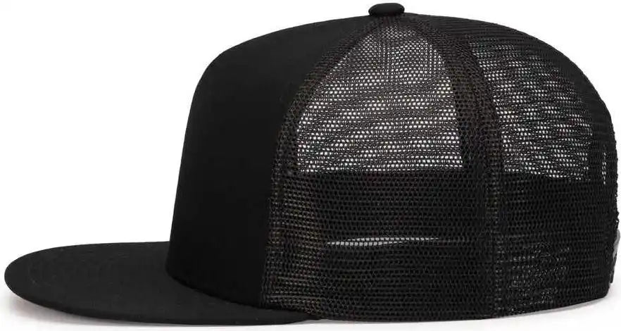 Pacific Headwear 4d7 D-series 5-panel Trucker Snapback Cap - Black - 7’’ - 7 7/8’’