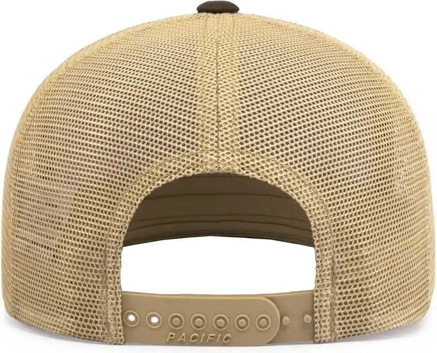 Pacific Headwear 4d7 D-series 5-panel Trucker Snapback Cap - Brown Khaki - 7’’ - 7 7/8’’