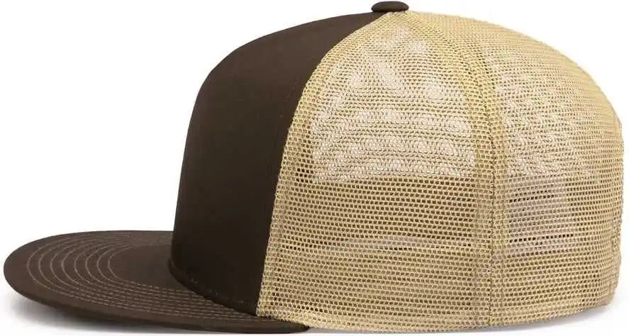 Pacific Headwear 4d7 D-series 5-panel Trucker Snapback Cap - Brown Khaki - 7’’ - 7 7/8’’