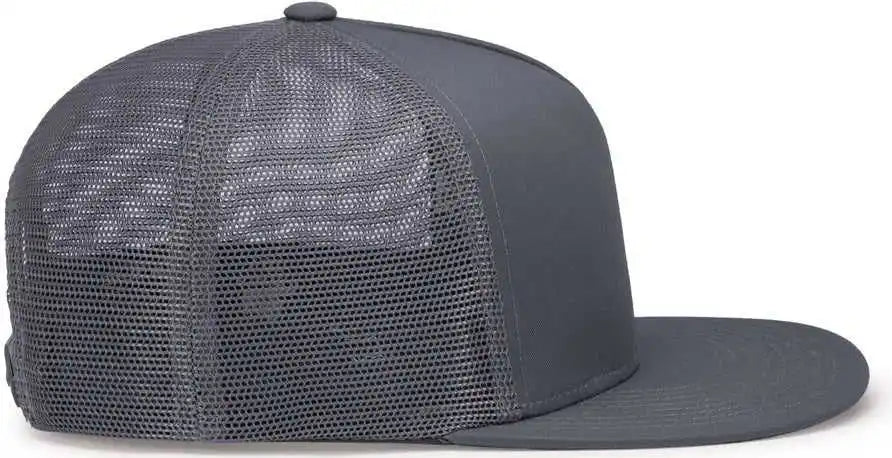 Pacific Headwear 4d7 d Series 5 Panel Trucker Snapback Cap Graphite / 7’’ 7 7/8’’