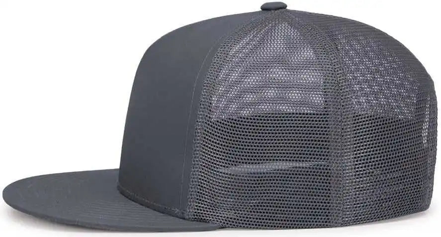 Pacific Headwear 4d7 d Series 5 Panel Trucker Snapback Cap Graphite / 7’’ 7 7/8’’