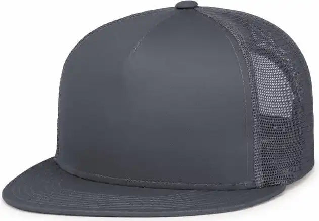 Pacific Headwear 4d7 d Series 5 Panel Trucker Snapback Cap Graphite / 7’’ 7 7/8’’