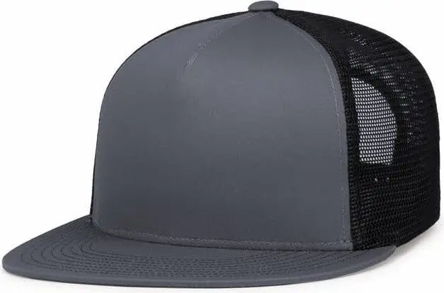 Pacific Headwear 4d7 D-series 5-panel Trucker Snapback Cap - Graphite Black - 7’’ - 7 7/8’’
