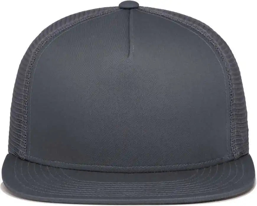 Pacific Headwear 4d7 d Series 5 Panel Trucker Snapback Cap Graphite / 7’’ 7 7/8’’