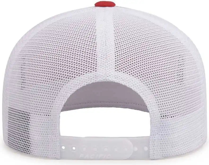 Pacific Headwear 4d7 D-series 5-panel Trucker Snapback Cap - Red White - 7’’ - 7 7/8’’