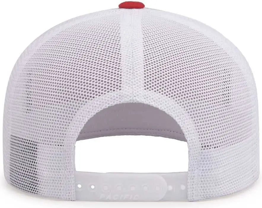 Pacific Headwear 4d7 D-series 5-panel Trucker Snapback Cap - Red White - 7’’ - 7 7/8’’