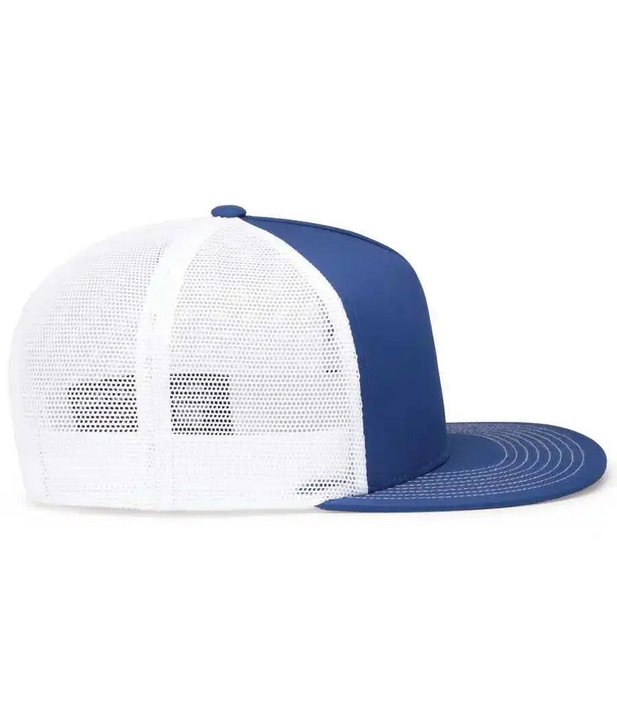 Pacific Headwear 4d7 D-series 5-panel Trucker Snapback Cap - Royal White - 7’’ - 7 7/8’’