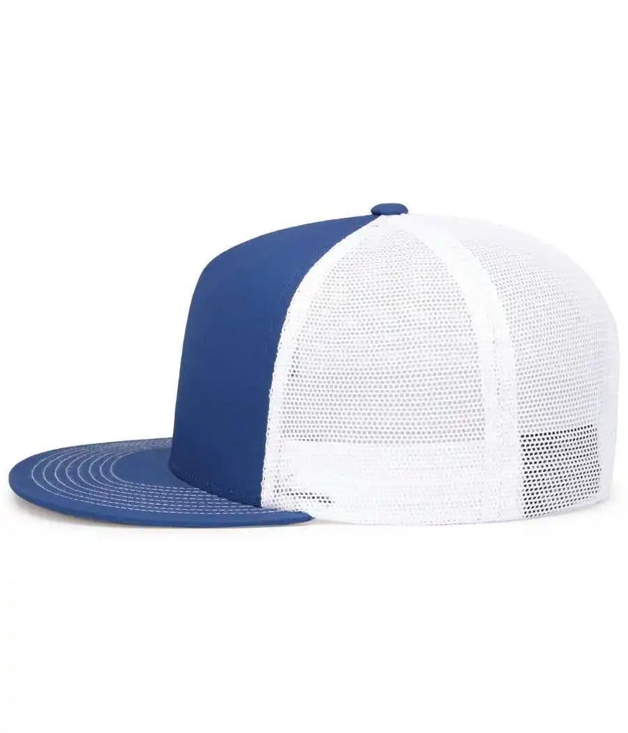 Pacific Headwear 4d7 D-series 5-panel Trucker Snapback Cap - Royal White - 7’’ - 7 7/8’’