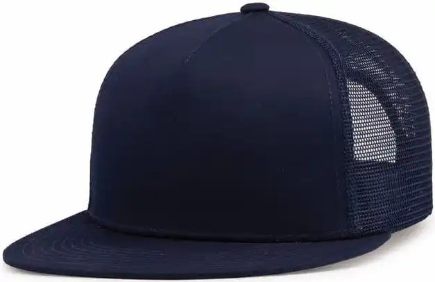 Pacific Headwear 4d7 D-series 5-panel Trucker Snapback Cap - True Navy - 7’’ - 7 7/8’’