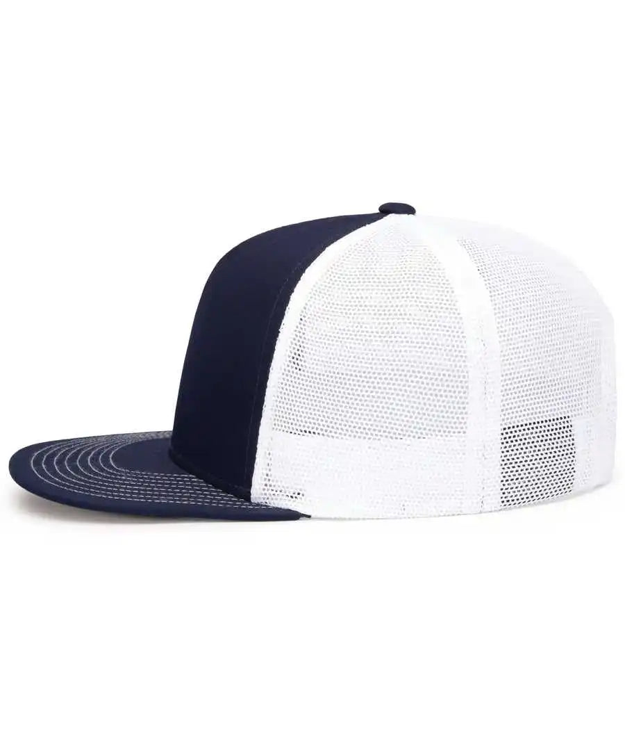 Pacific Headwear 4d7 D-series 5-panel Trucker Snapback Cap - True Navy White - 7’’ - 7 7/8’’