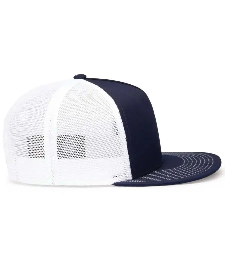 Pacific Headwear 4d7 D-series 5-panel Trucker Snapback Cap - True Navy White - 7’’ - 7 7/8’’