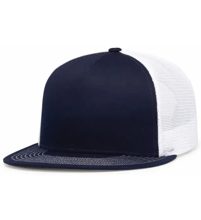 Pacific Headwear 4d7 D-series 5-panel Trucker Snapback Cap - True Navy White - 7’’ - 7 7/8’’