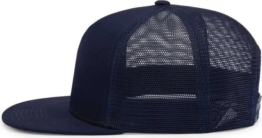 Pacific Headwear 4d7 D-series 5-panel Trucker Snapback Cap - True Navy - 7’’ - 7 7/8’’