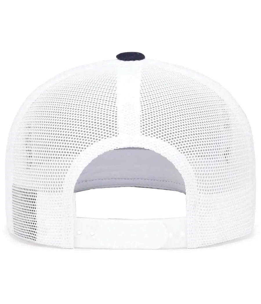 Pacific Headwear 4d7 D-series 5-panel Trucker Snapback Cap - True Navy White - 7’’ - 7 7/8’’