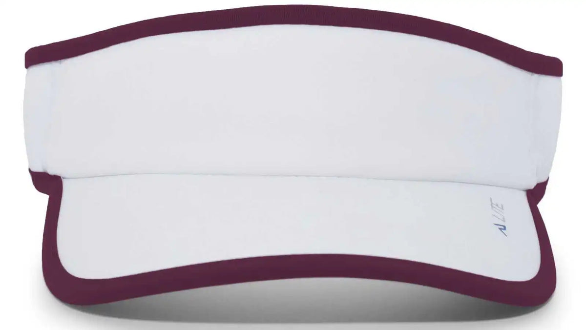 Pacific Headwear 510v Lite Series All Sport Active Visor White Maroon / 7’’ 7 7/8’’