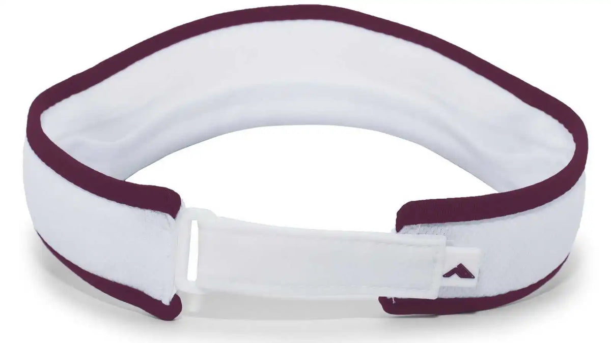 Pacific Headwear 510v Lite Series All Sport Active Visor White Maroon / 7’’ 7 7/8’’