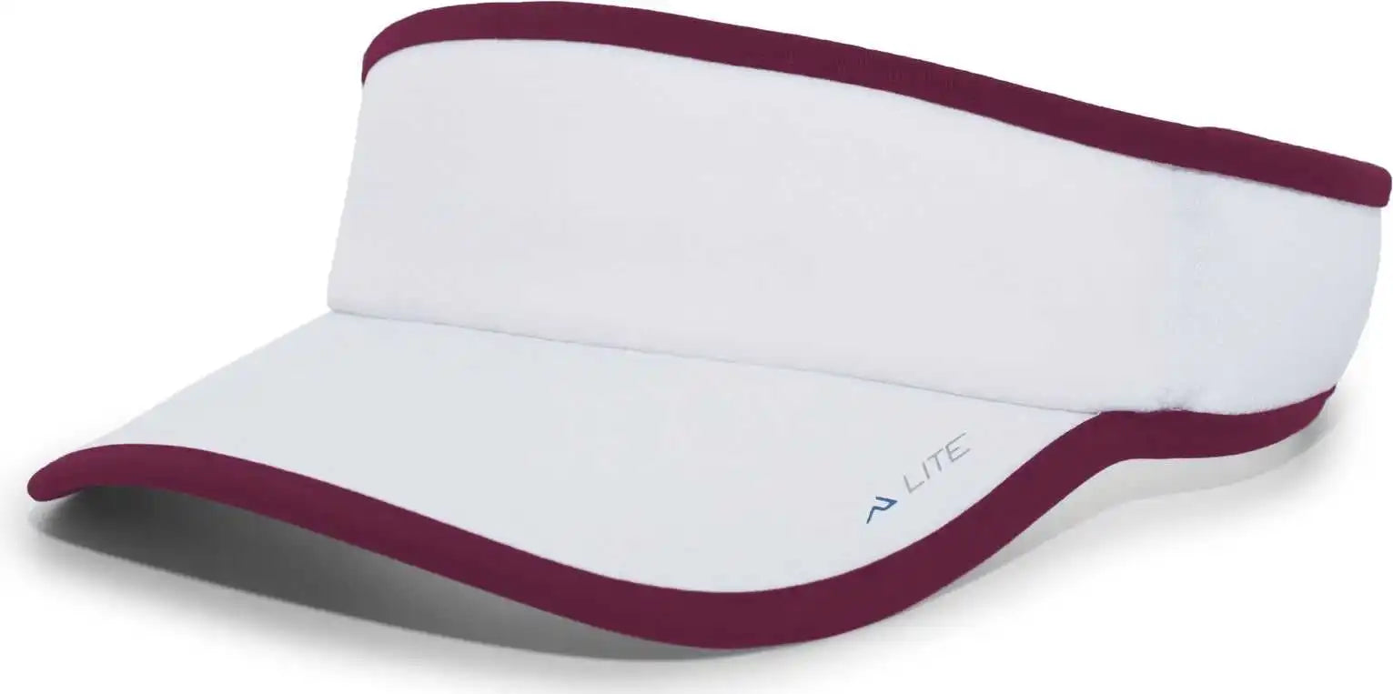Pacific Headwear 510v Lite Series All-sport Active Visor - White Maroon - 7’’ - 7 7/8’’