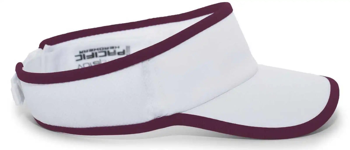 Pacific Headwear 510v Lite Series All Sport Active Visor White Maroon / 7’’ 7 7/8’’