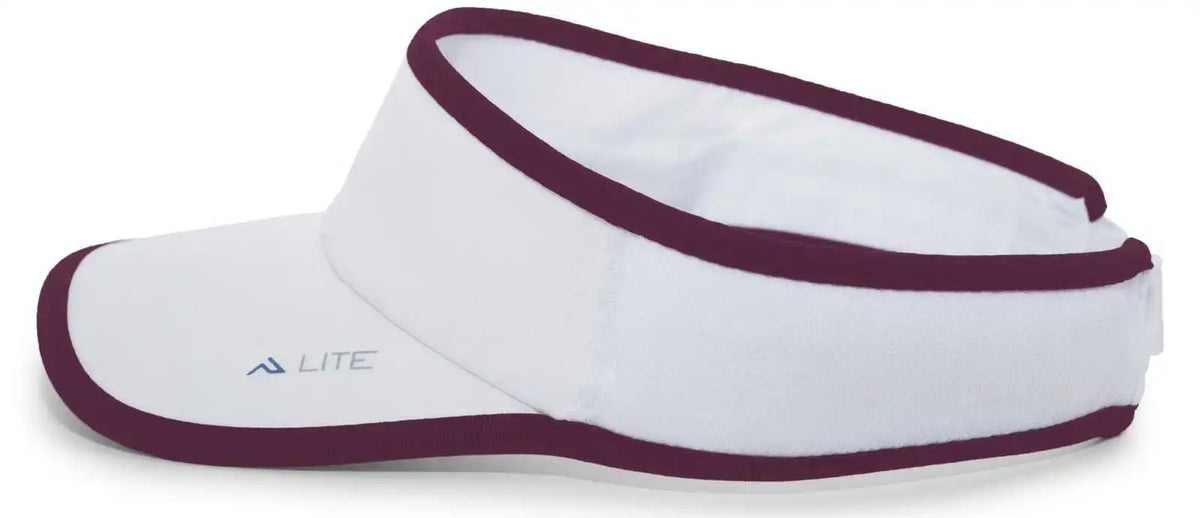 Pacific Headwear 510v Lite Series All Sport Active Visor White Maroon / 7’’ 7 7/8’’