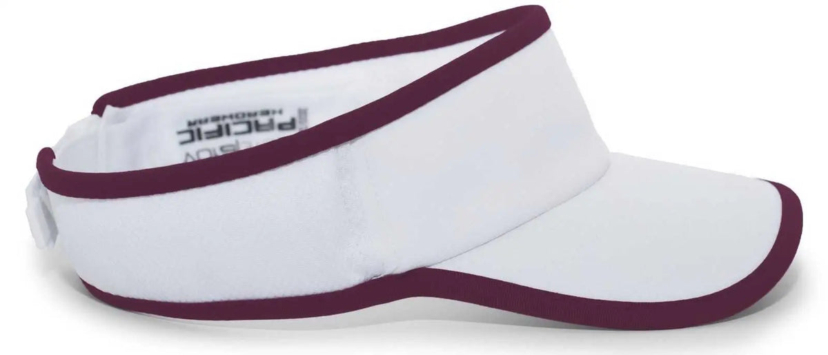 Pacific Headwear 510v Lite Series All-sport Active Visor - White Maroon - 7’’ - 7 7/8’’
