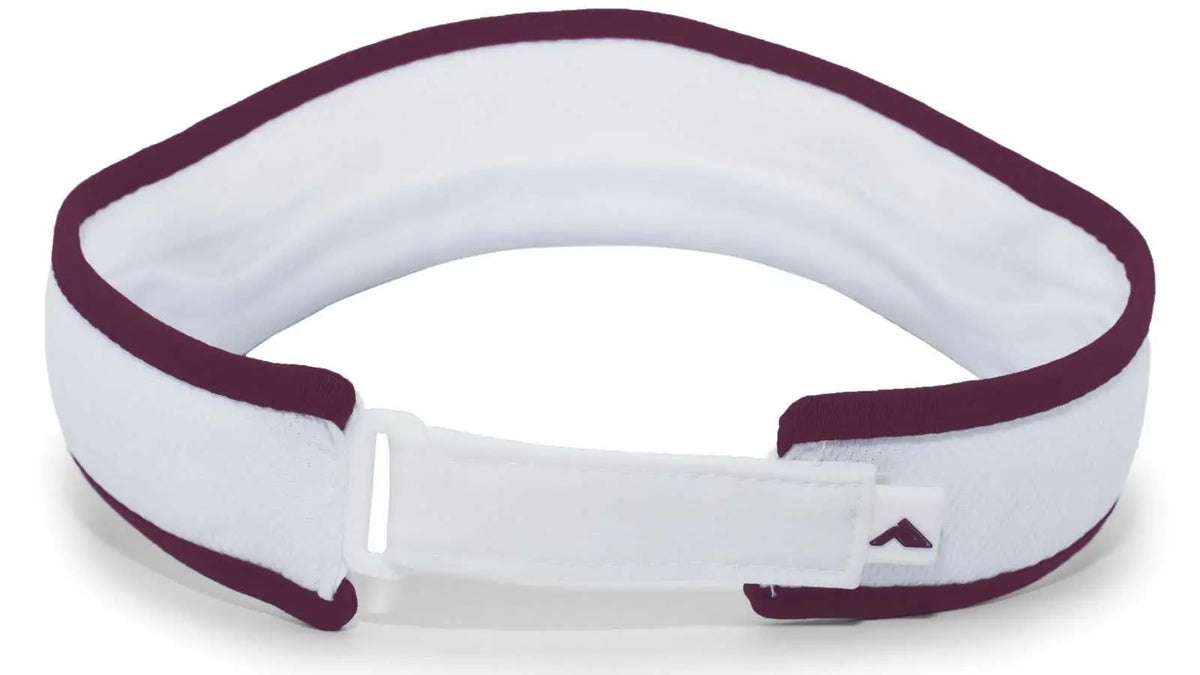 Pacific Headwear 510v Lite Series All-sport Active Visor - White Maroon - 7’’ - 7 7/8’’