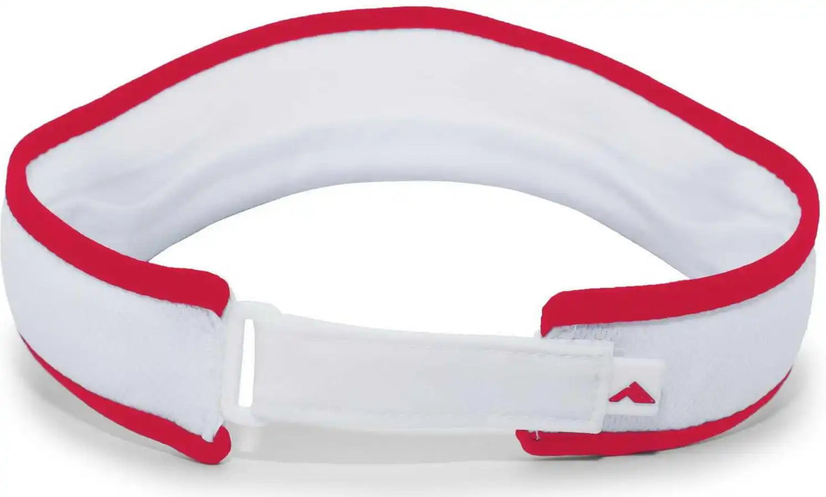 Pacific Headwear 510v Lite Series All Sport Active Visor White Red / 7’’ 7 7/8’’