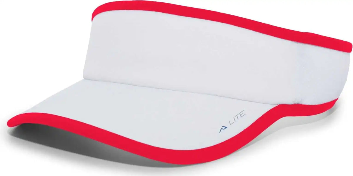 Pacific Headwear 510v Lite Series All Sport Active Visor White Red / 7’’ 7 7/8’’