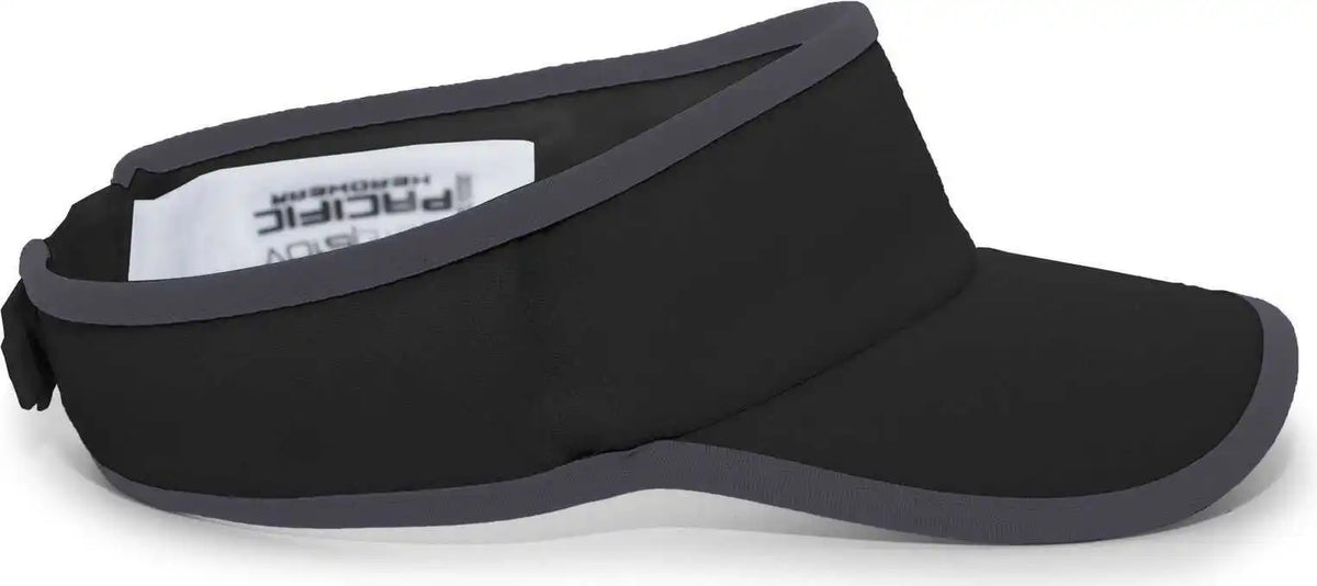 Pacific Headwear 510v Performance Hook-and-loop Visor - Black Graphite - Dark Gray / 7’’ - 7 7/8’’