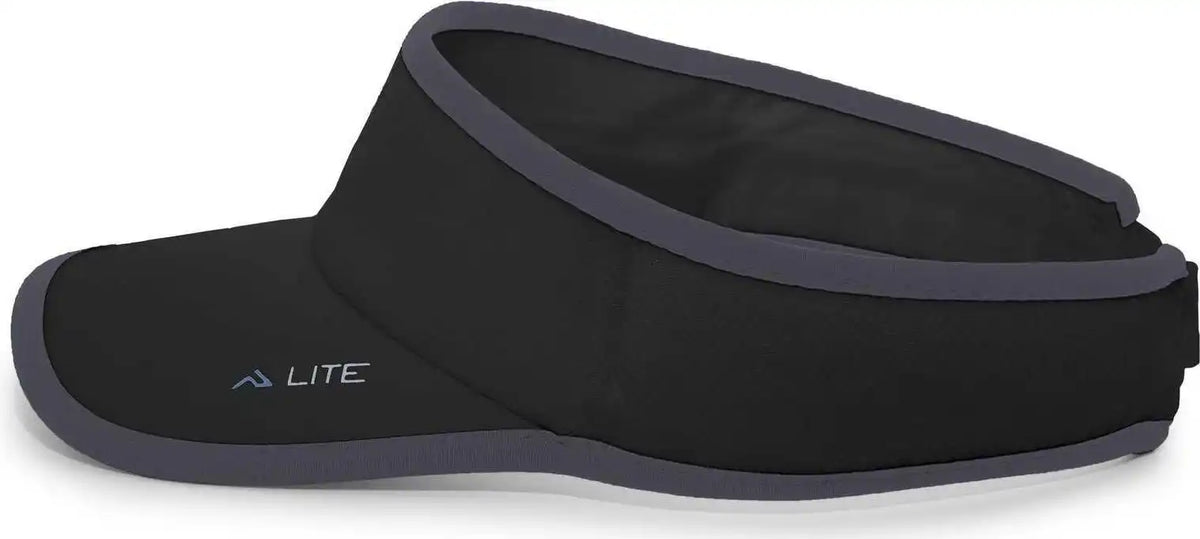Pacific Headwear 510v Performance Hook-and-loop Visor - Black Graphite - Dark Gray / 7’’ - 7 7/8’’