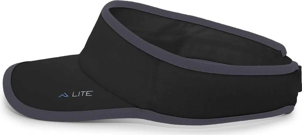 Pacific Headwear 510v Performance Hook-and-loop Visor - Black Graphite - Dark Gray / 7’’ - 7 7/8’’