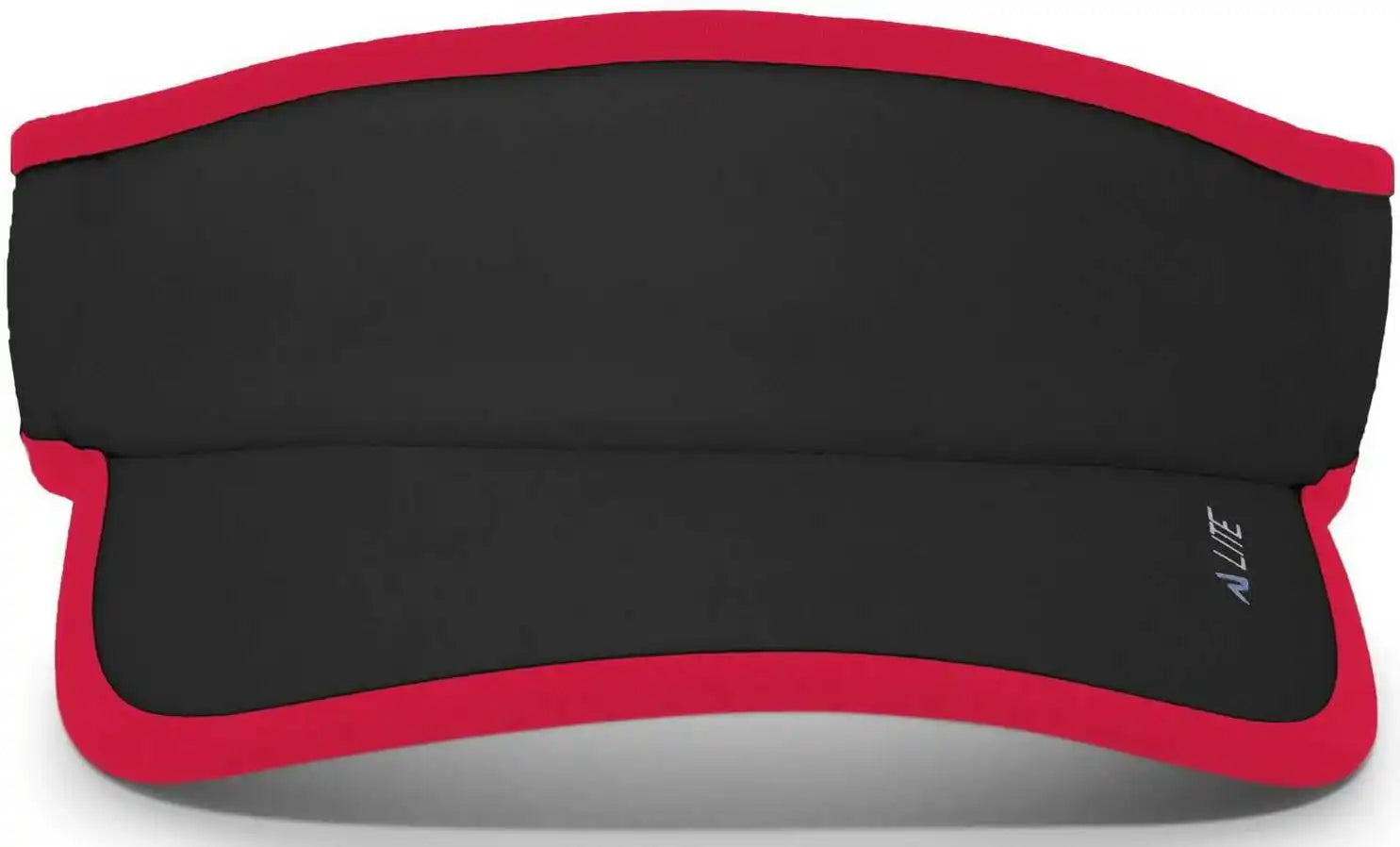 Pacific Headwear 510v Performance Hook-and-loop Visor - Black Red - 7’’ - 7 7/8’’