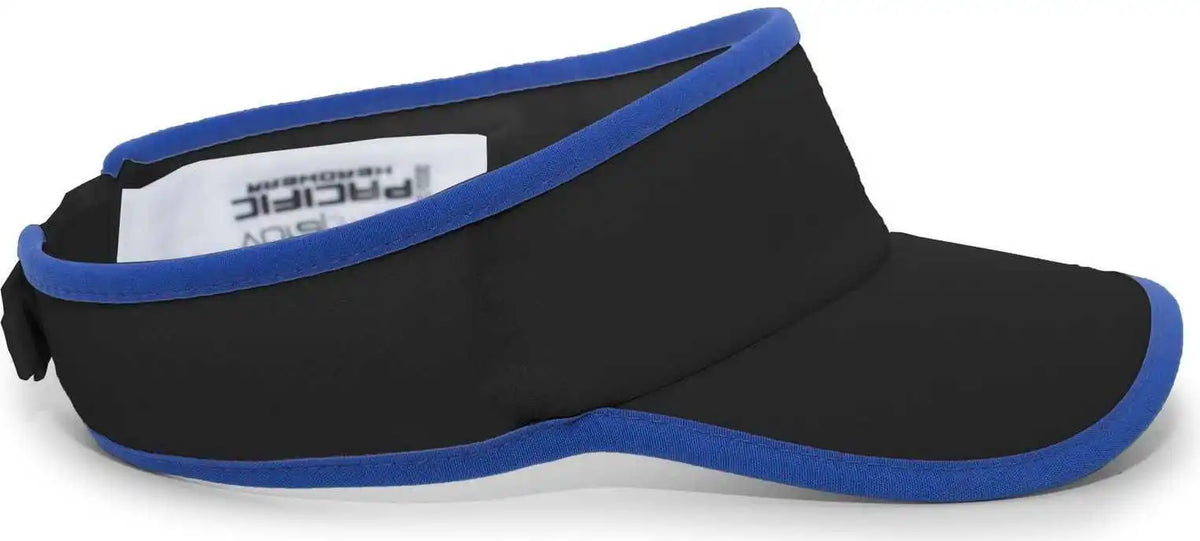 Pacific Headwear 510v Performance Hook and Loop Visor Black Royal / 7’’ 7 7/8’’