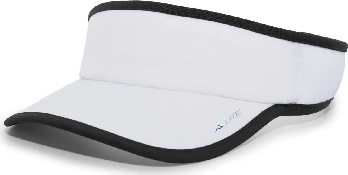 Pacific Headwear 510v Performance Hook-and-loop Visor - White Black - 7’’ - 7 7/8’’