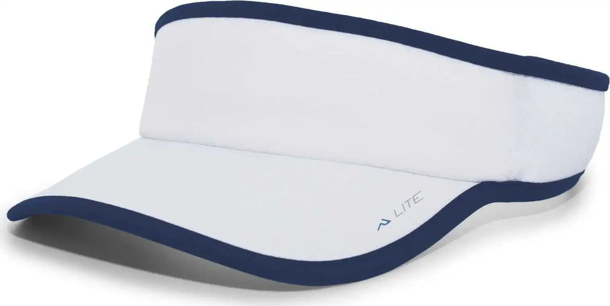 Pacific Headwear 510v Performance Hook and Loop Visor White Navy / 7’’ 7 7/8’’